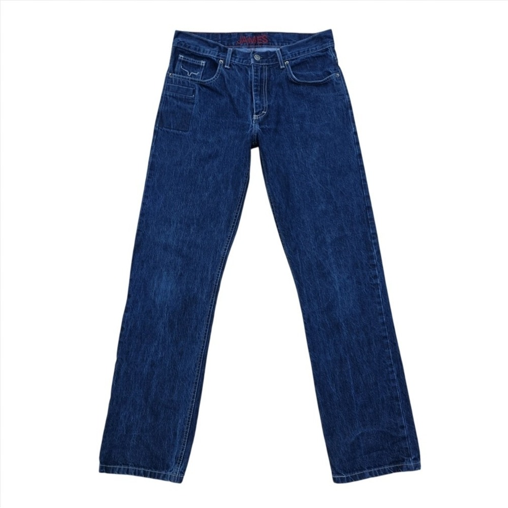 Kimes Ranch James Jeans Sz 33 Blue Straight Fit Bootcut Workwear Knife Pocket